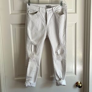 Judy Blue distressed white cropped jeans.  Size 13/31